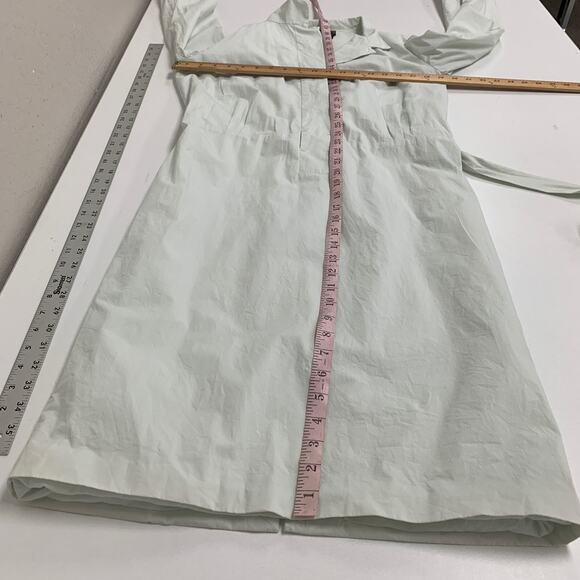 Salvatore Ferragamo Dress Women 46 US 10 Pale Mint Belted Half Snap Button Notch - Picture 11 of 16